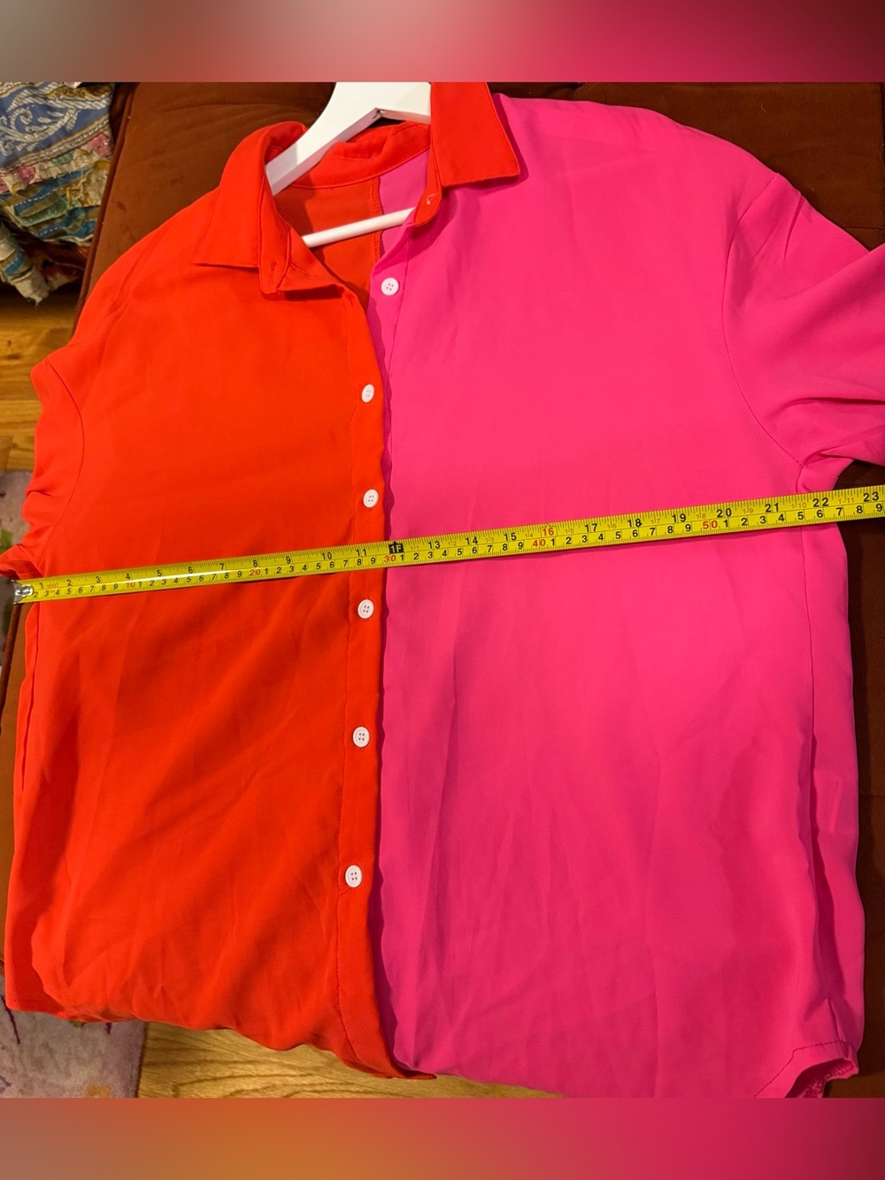 Neon Color Block Blouse - Picture 6 of 7